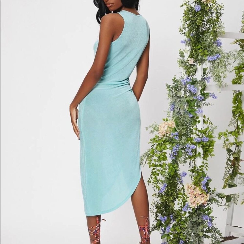 Blue women cute dress long sleeve fashion/ modern style dress - Picture 4 of 5
